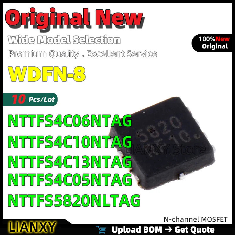 5 ชิ้น NTTFS4C06NTAG NTTFS4C10NTAG NTTFS4C13NTAG NTTFS4C05NTAG NTTFS5820NLTAG WDFN-8 N-channel ชิป M