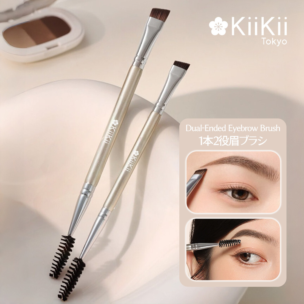 KiiKii Beauty แปรงเขียนคิ้วสองหัว แปรงปัดขนคิ้วและมาสคาร่า ขนแปรงนุ่ม ไม่หลุดร่วง แปรงแต่งหน้า