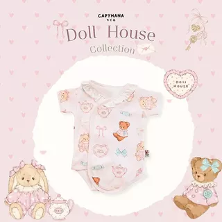 CAPYHANA เสื้อผ้าเด็กทารก New Collection Doll House ชุดผ้าดูด ไร้ซิป กระดุม Doll House