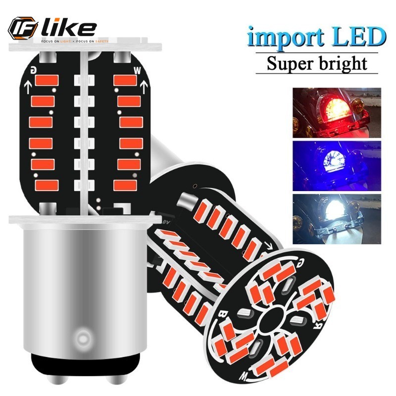 1 ไฟเลี้ยว LED 1157 P21 / 5W BAY15D Canbus 64LED DRL สําหรับรถยนต์