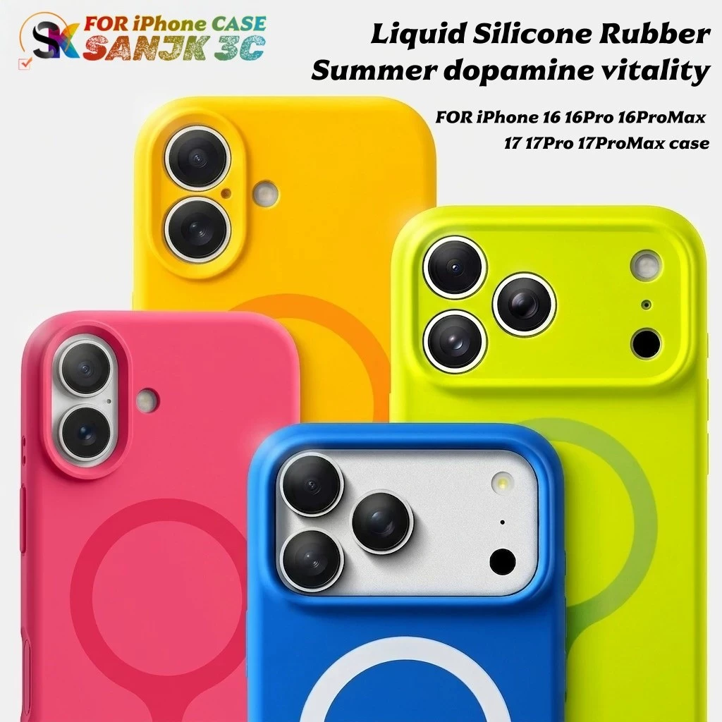เคสแม่เหล็กซิลิโคนเหลว Dopamine สําหรับ iPhone 17 Pro Max 16 Pro Max ปลอกนุ่มพิเศษ N52 แม่เหล็กป้องกันรอยขีดข่วนกันกระแทกฝาครอบป้องกัน