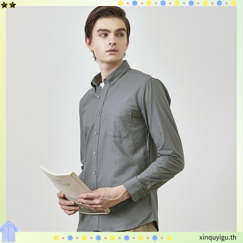 era-won เสื้อเชิ้ต คอปก แขนยาว Oxford Shirt Signature  สี Emerald