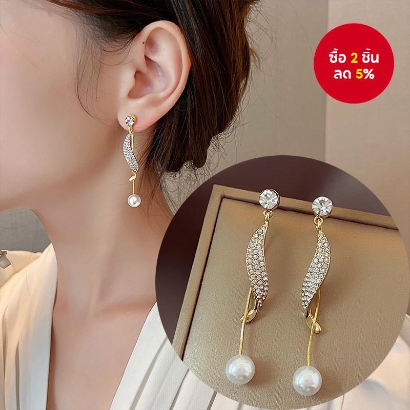 ต่างหูพู่ยาวสีเงินอินเทรนด์เครื่องประดับแฟชั่นเกาหลีสําหรับผู้หญิงสาว