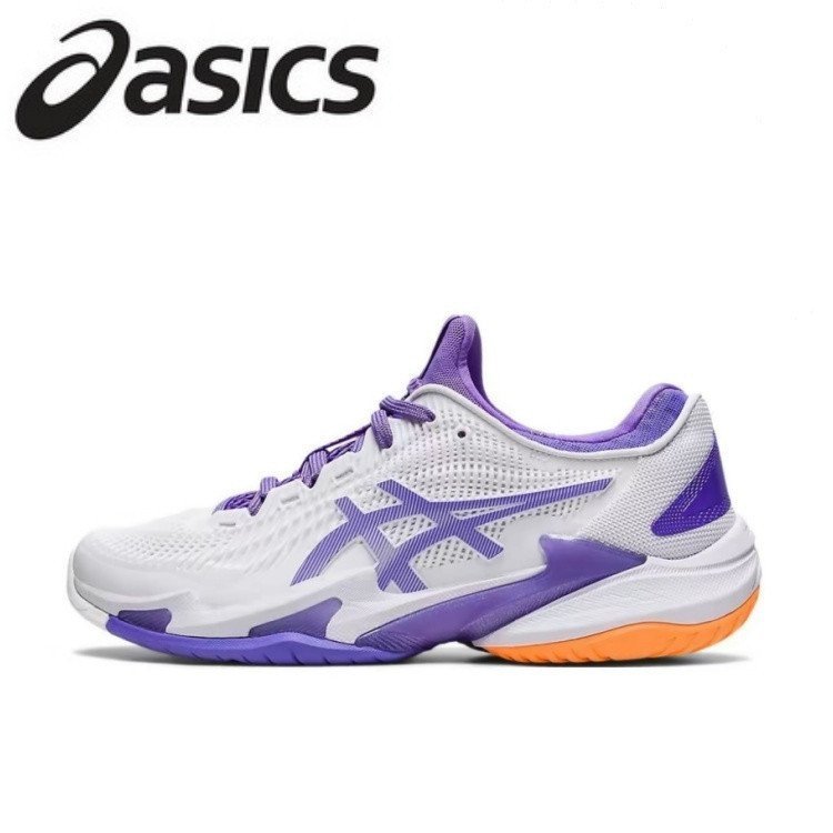 รองเท้าเทนนิส ASICS Court FF 3 Nov Low Cut_ตัดต่ําสําหรับผู้ใหญ่ สีม่วง และสีส้ม