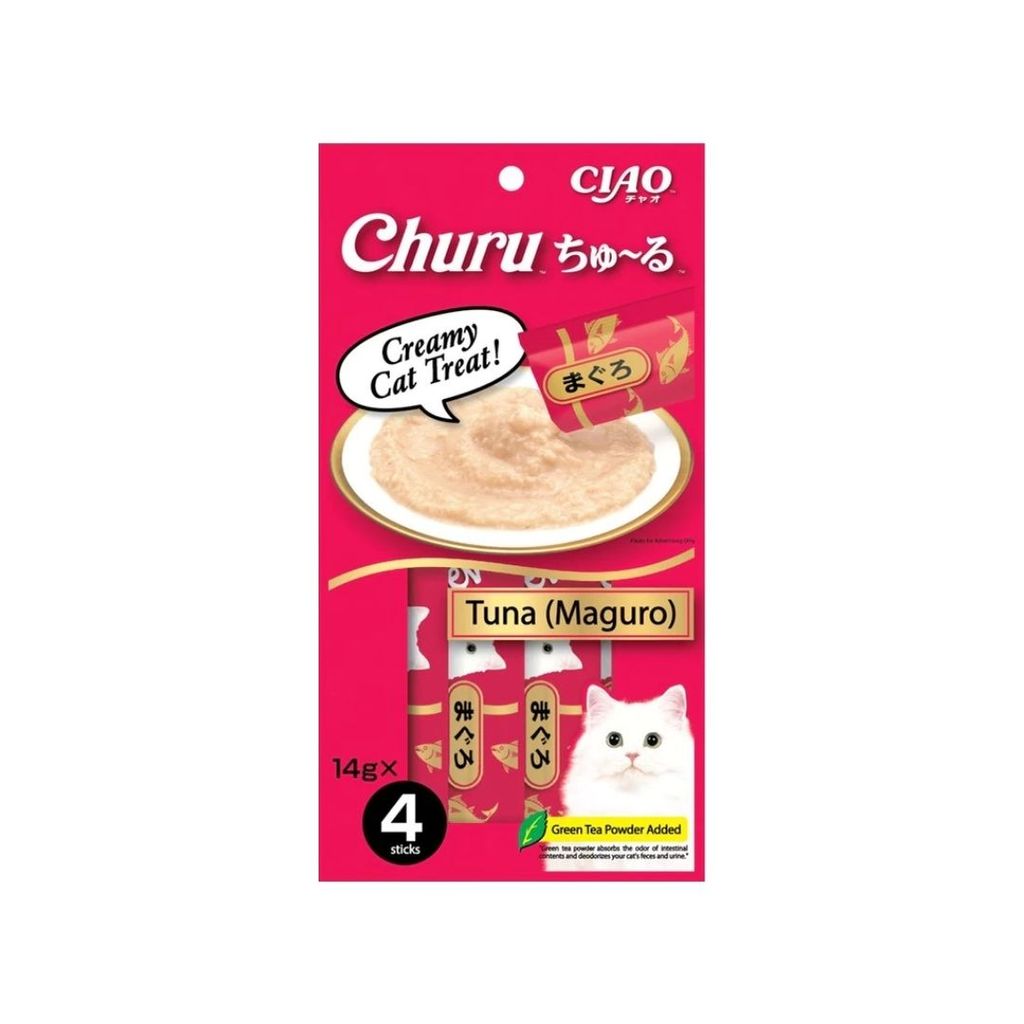 เชา ชูหรุ ขนมแมวเลียรสปลาทูน่ามากุโระ Ciao Churu Cat Treat Tuna Maguro 56g.