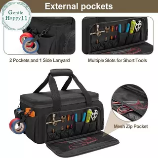 GentleHappy Heavy Duty s กระเป๋าเครื่องมือฐานลื่นอเนกประสงค์สําหรับ Handyman Carpenter ทนทานแบบพกพาเครื่องมือ TH