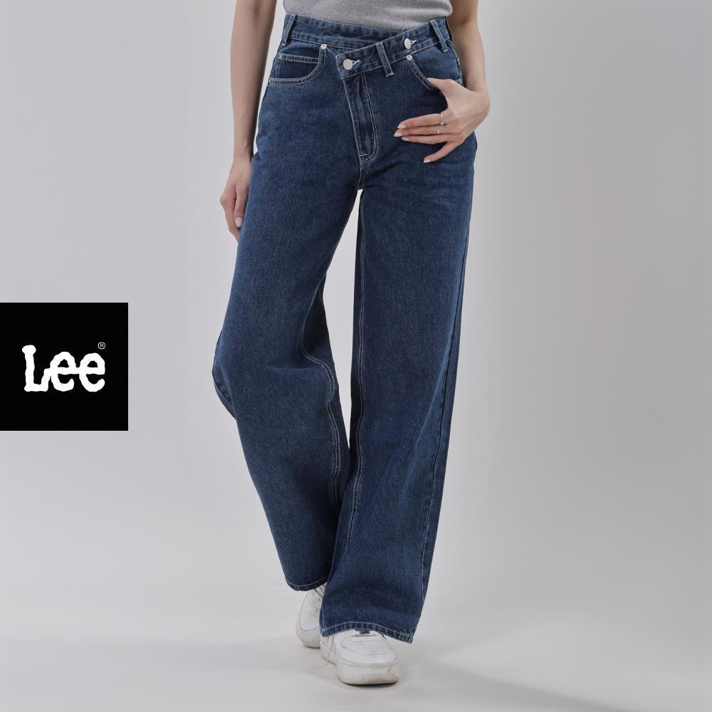 LEE กางเกงยีนส์ผู้หญิง คอลเลคชั่น Denim Obsession เอวสูง ทรงขากว้าง รุ่น LE F525WWIDN24 สียีนส์กลาง