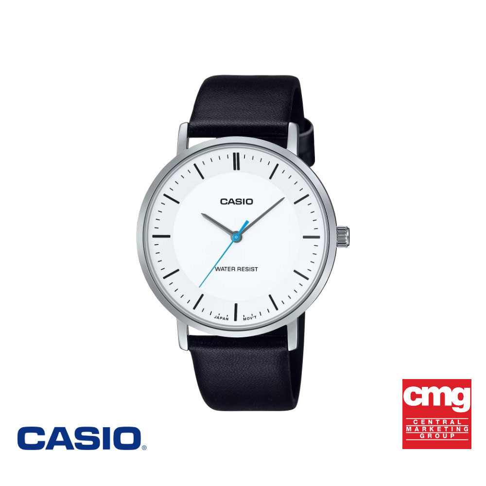 CASIO นาฬิกาข้อมือ CASIO รุ่น MTP-VT04L-7EDF สายหนัง สีขาว