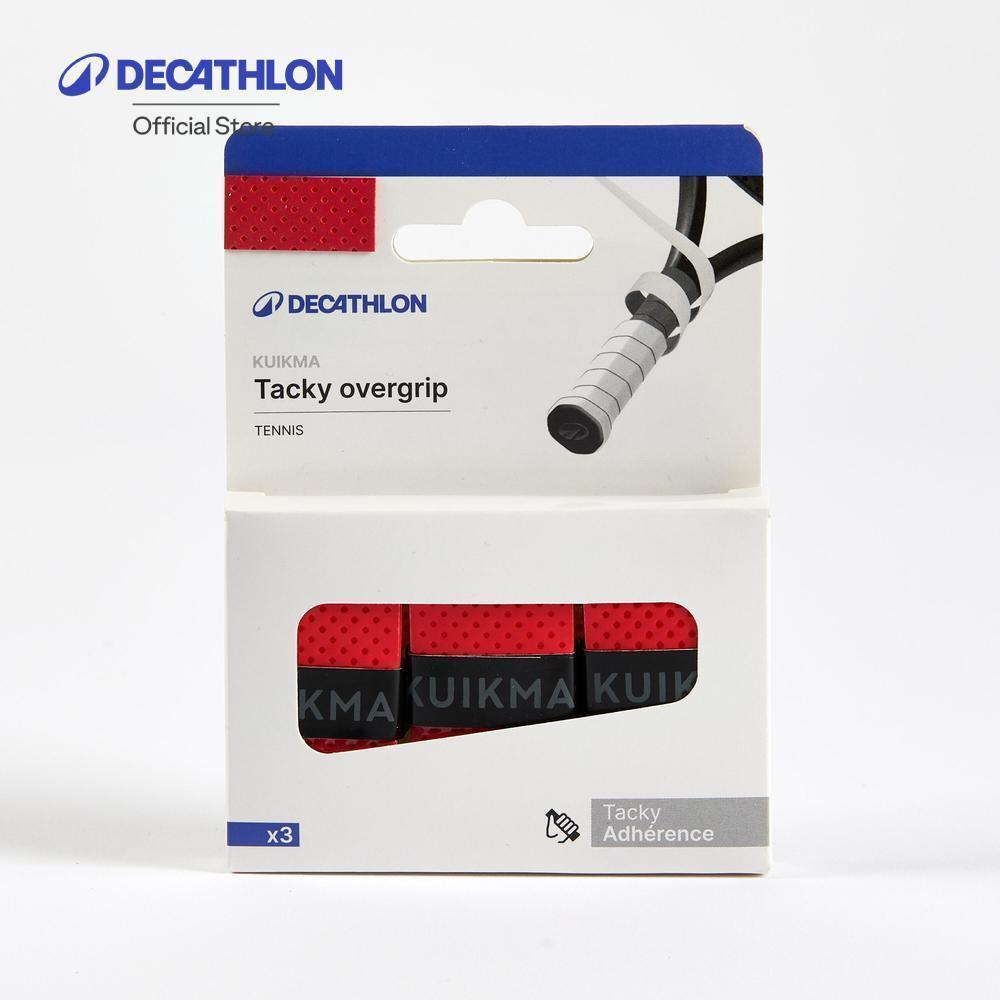 Decathlon Tacky Tennis Overgrip Tri-Pack โอเวอร์กริปสำหรับไม้เทนนิสรุ่น Tacky - Red