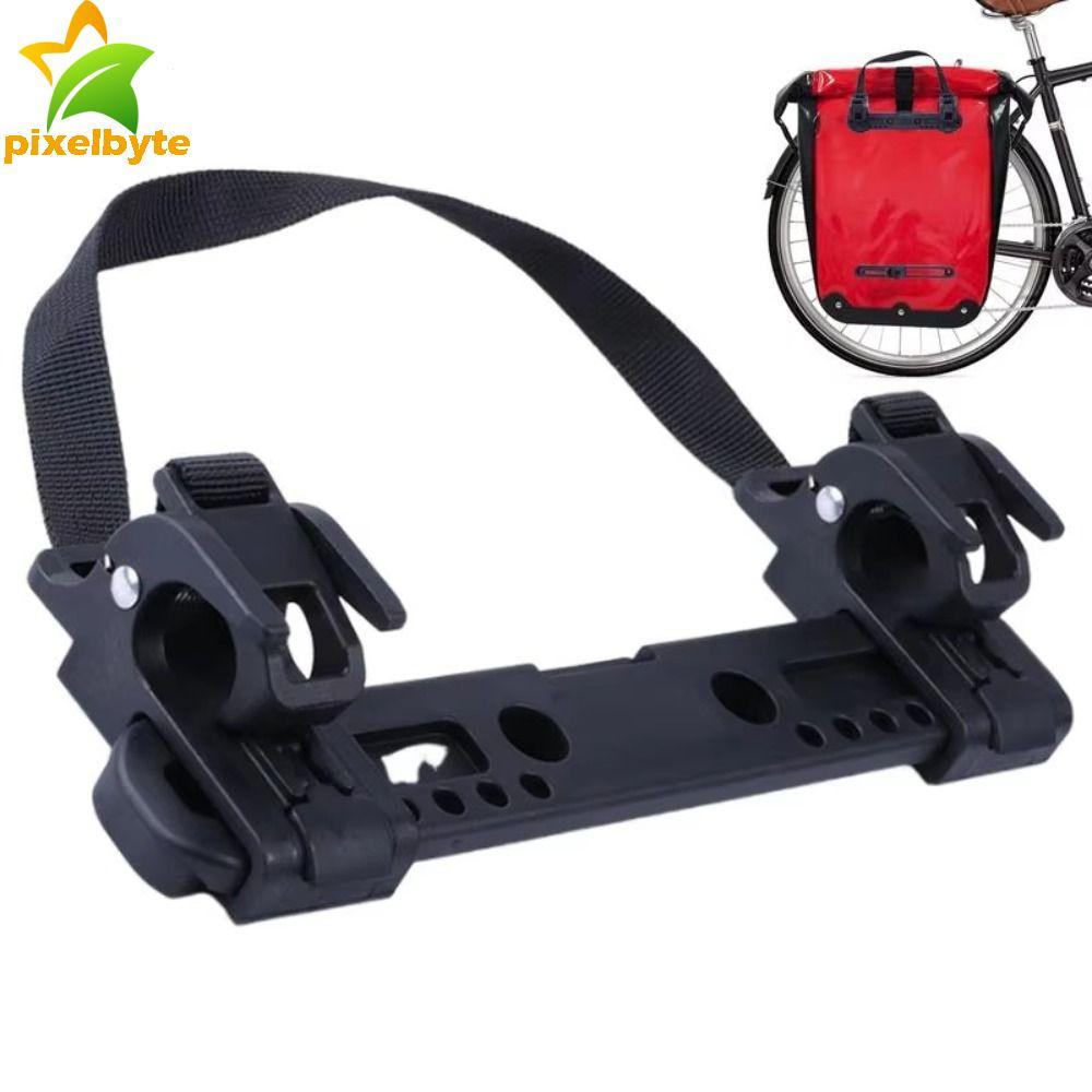 PIXELBYTE ตะขอกระเป๋าด้านข้างจักรยาน, Pannier Rack Travel Carrier เชือกจักรยานกระเป๋าหัวเข็มขัดแบบพกพาติดตั้งง่าย Webbing เชื่อมต่อปรับจักรยานกระเป๋าเดินทางหัวเข็มขัดอุปกรณ์ขี่