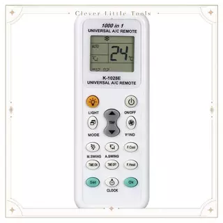 รีโมทแอร์สากล K-1028E LCD 1000 in 1 ใช้ได้กับเครื่องปรับอากาศหลายยี่ห้อ