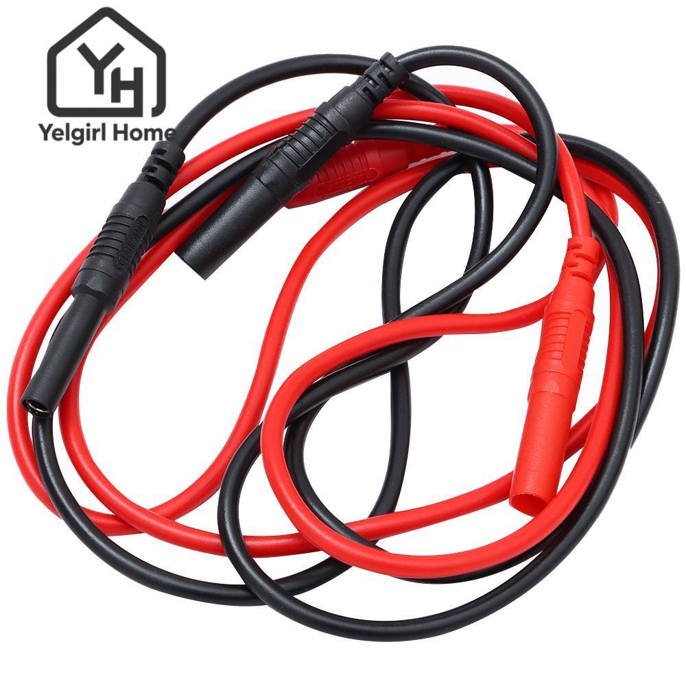 YELGIRLB 1/2pcs Meter Test Lead Extension,ซิลิโคน CATII 1000V /32A Max Male-to-Female Banana Plug,สีแดงและสีดํา 4 มม.100 ซม./ 39.37 นิ้วแจ็คเชื่อมต่อมัลติมิเตอร์