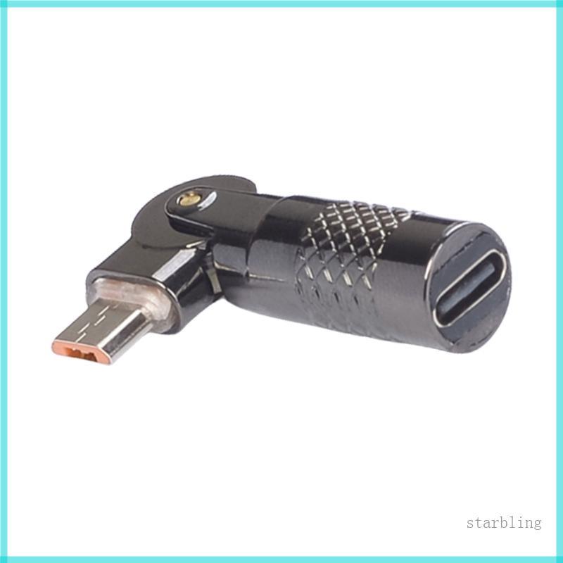 Star Type C เป็นอะแดปเตอร์ USB อลูมิเนียม 4 8 ซม. 90 องศาหมุนสําหรับสมาร์ทโฟน 480Mbps การถ่ายโอนข้อม