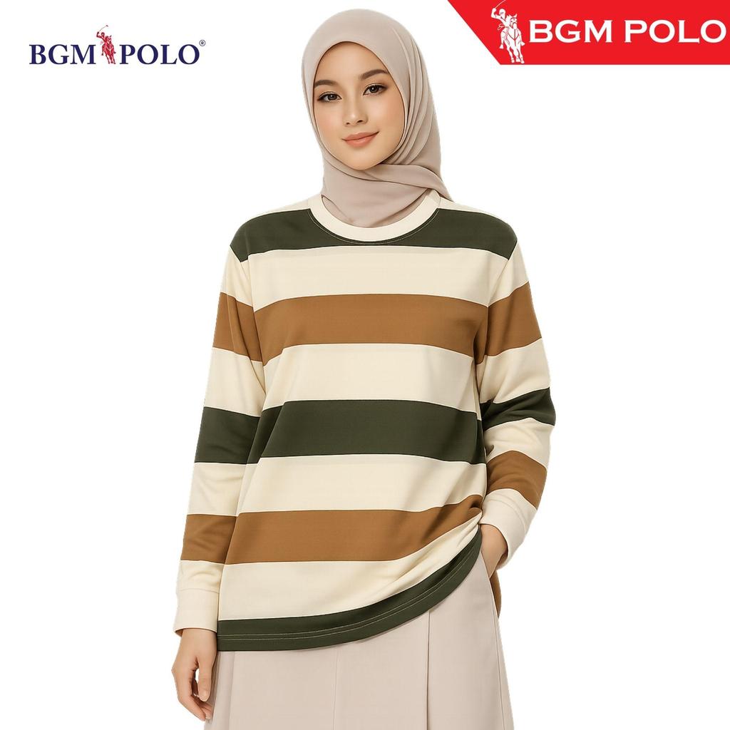 BGM POLO STRIPED LADIES เสื้อเชิ้ต LONG SLEEVE-BP-LS502CS-MNCNCTW