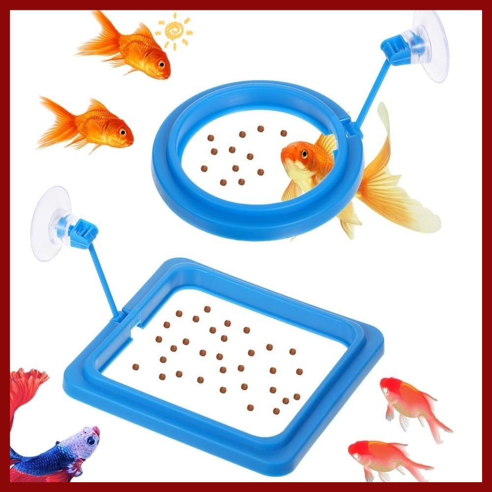 PTKFPT09 Aquarium Fish Feeders แหวน,ถาดลอยทนทานถังปลาอาหาร Feeder,วงกลม/สแควร์ดูดถ้วย Fish Feeder แหวน Aquarium