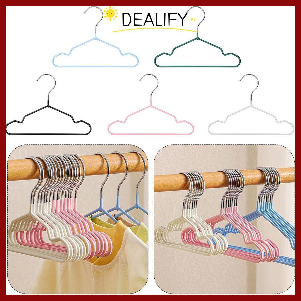 in สต็อกDEALIFY 10 ชิ้นไม้แขวนเสื้อสัตว์เลี้ยง,โลหะสีทึบไม้แขวนเสื้อสัตว์เลี้ยง,ลื่น DIY ชั้นวางจอแสดงผลเสื้อผ้า