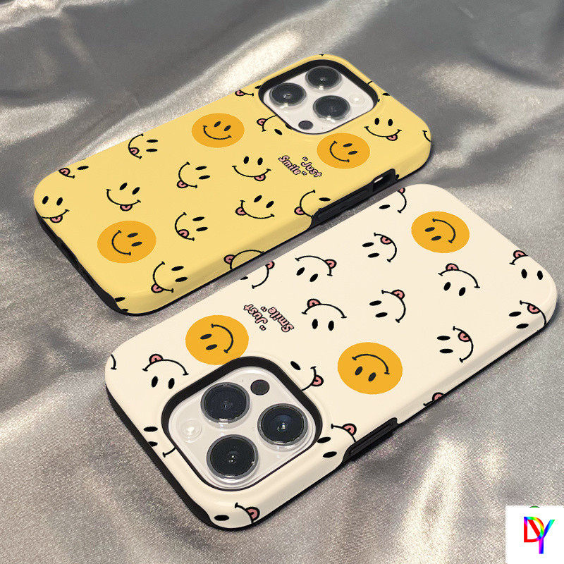 สําหรับOppo Reno15Pro/14/13 Reno 15/14/13Pro 5G Reno 12/12Pro 5G Reno10/10Pro Oppo A96 5G/Reno7Z = 8Z 5G/A54/A74 5G Simple Smiley Faceกรณีป้องกันการล่มสลาย2in1