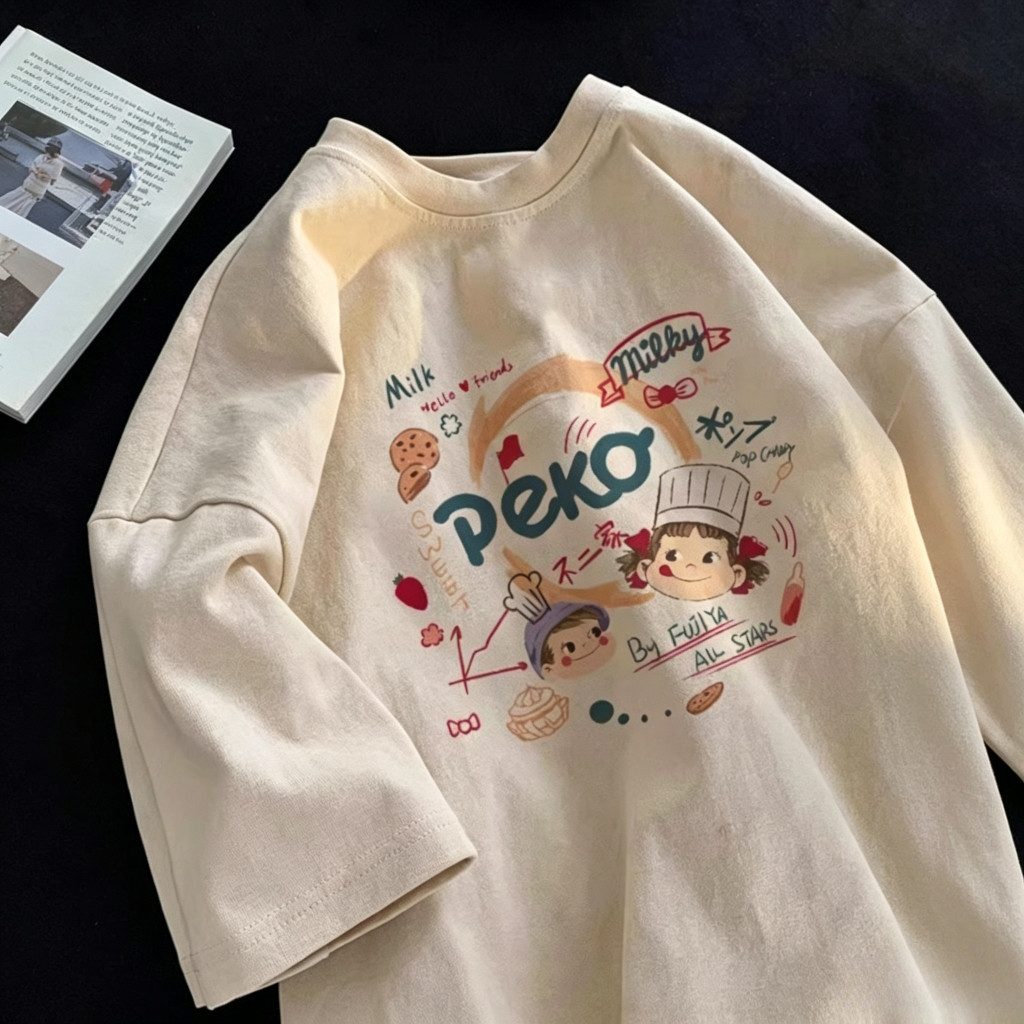 🌱ส่งจากไทย🌱เสื้อยืดคอกลมพิมพ์ลาย Fujiya เหมาะสำหรับทั้งชายและหญิง เหมาะสำหรับวัยรุ่น