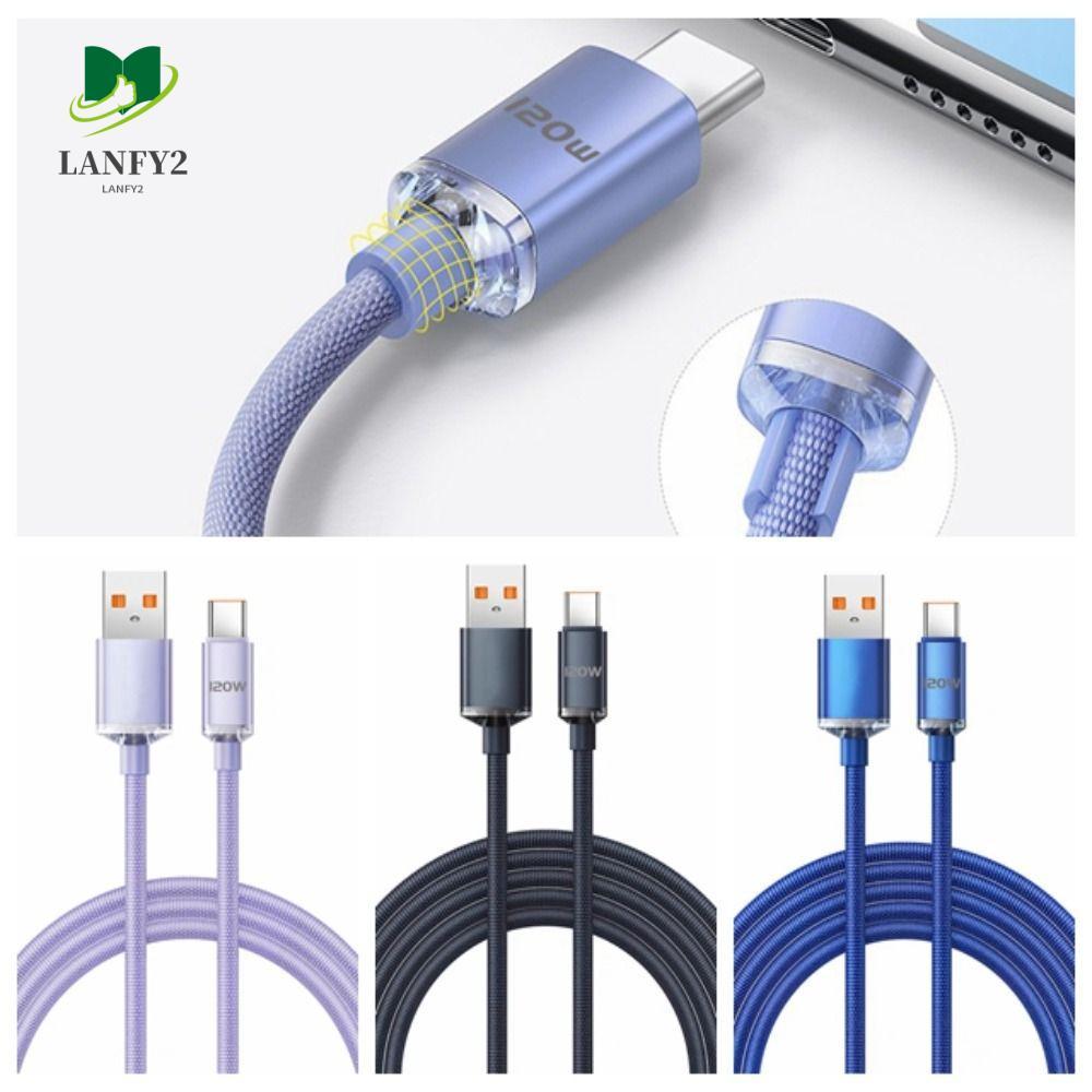 ALANFY 120W สาย USB Type C, USB C 120W 6A 120W 6A สายชาร์จเร็ว, สายชาร์จโทรศัพท์ Quick Charge USB Type C 1/1.5/2M ชาร์จโทรศัพท์มือถือ