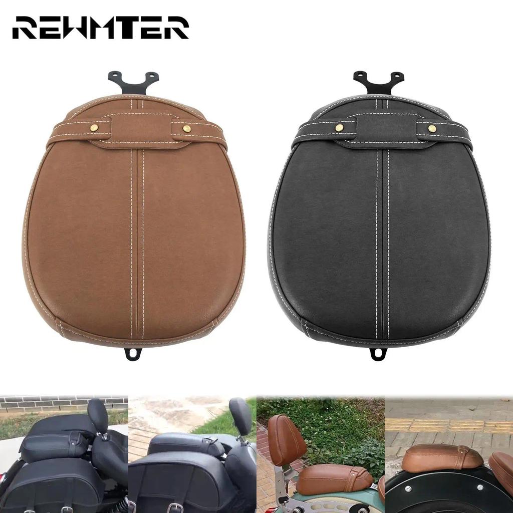 VC Motorcycle Black/Brown Rear Passenger Seat Leather Cushion Pillion Pad For Indian Scout Sixty 201