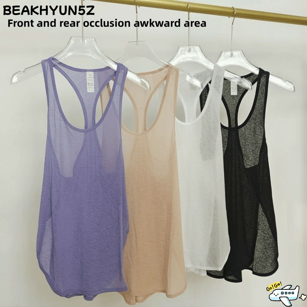 BEAKHYUN5Z เสื้อผ้าโยคะกีฬา, Breathable Long Running Fitness Mesh Cover up Vest, Quick Dry Gym ออกกําลังกายหลวมผู้หญิง