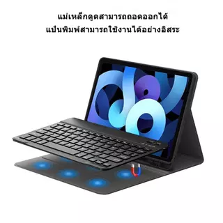 เคสคีย์บอร์ดไทยfor Samsung Galaxy Tab S10 lite S7/S8/S9 FE เคส Samsung Tab S9 Plus S10+ S7 FE เก็บปากกาได้ เคสหนังซิลิโ