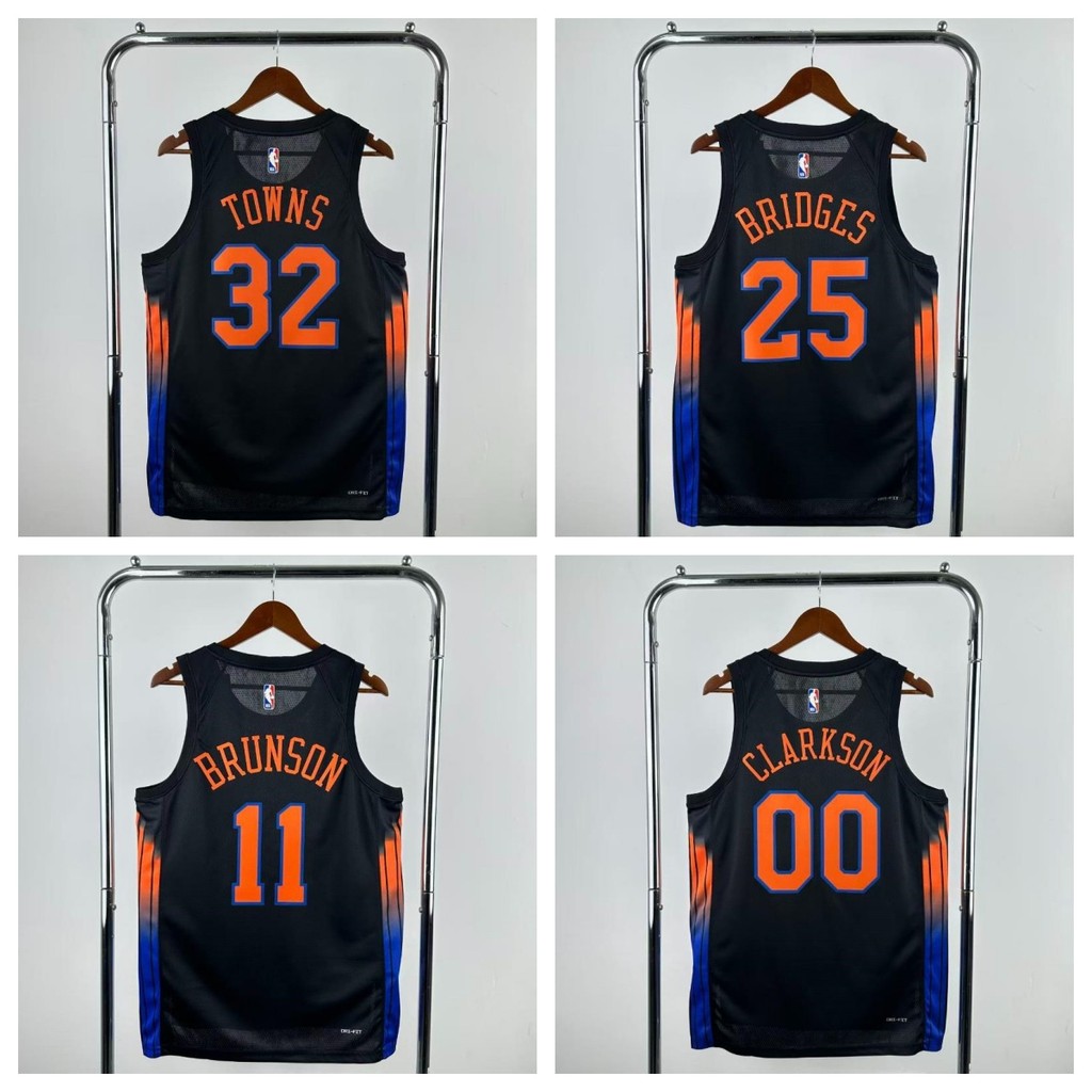 [กดร้อน]เสื้อบาสเก็ตบอล New York Knicks No.11 เสื้อแข่ง Brunson City Edition เสื้อแข่ง Anthony Towns Rose