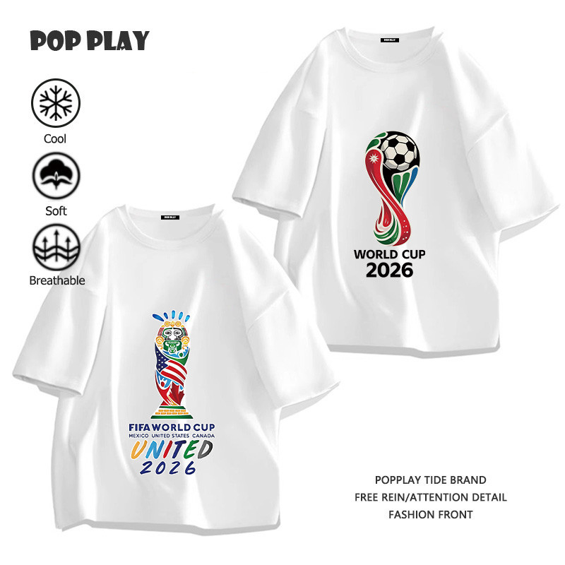 2026 world cup แขนสั้น ใส่ได้ทั้งชายและหญิง หลวมและสะดวกสบาย แนวโน้ม ตัดเย็บดี ฤดูร้อน (ส่งเร็ว จัดส่งจากไทย)