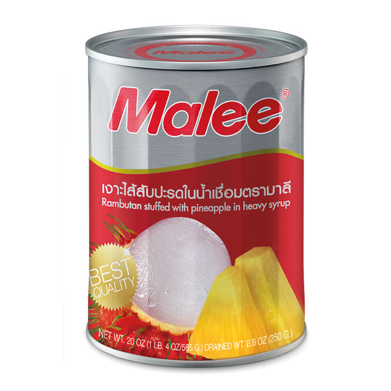 มาลีเงาะสอดไส้สับปะรดในน้ำเชื่อม 565ก Malee Rambutan Stuffed with Pineapple in Syrup 565g [8853333000467 ] ราคาถูก Shopee Lazada