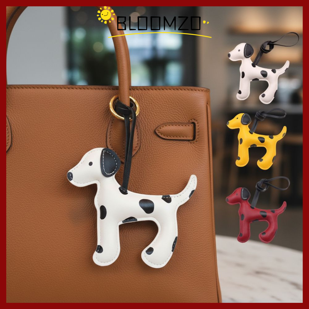 BLOOMZO กระเป๋าสะพายจี้, DIY เชือกหนัง Dalmatian สุนัข Charm, ตกแต่งสุนัขน่ารัก PU หนังถุงของขวัญ Charm จี้กระเป๋าเป้สะพายหลัง