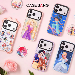 【เคสแม่เหล็ก+แผ่นหลัง】 เข้ากันได้กับ iPhone 13-17,CASEBANG Disney Princess ImagiSnap เคสแม่เหล็ก, เปลี่ยนได้ด้านหลัง, การป้องกันการตกของทหาร