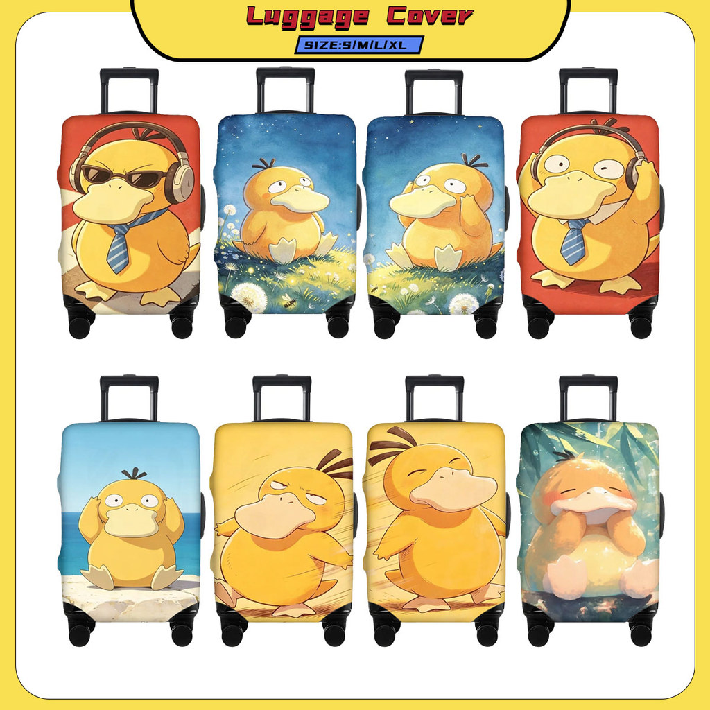 Psyduck ผ้าคลุมกระเป๋าเดินทางล้างทําความสะอาดได้ตัวป้องกันกระเป๋าเดินทางป้องกันรอยขีดข่วนเหมาะกับกระ