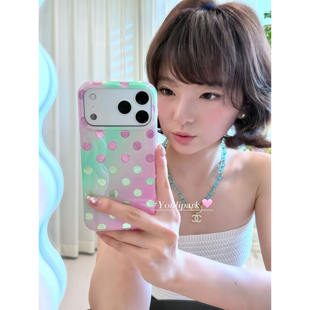 ค่อยๆเปลี่ยนลายจุดเหมาะสําหรับเคสโทรศัพท์มือถือ iPhone17, Apple 16promax ใหม่ 15pro ผู้หญิง 13 เคสป้องกัน 14 17promax 16pro 14promax 15promax