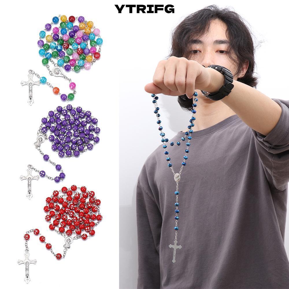 YTRIFG 1 PC สร้อยคอลูกปัดลูกประคําชุดของขวัญข้ามลูกประคํา