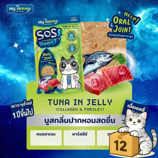 ( ยกโหล 12 ซอง ) My Tummy มายทัมมี่ อาหารเปียกแมว เนื้อแน่น กลิ่นหอม ทานง่าย เปียกแมว ขนาด 60 กรัม