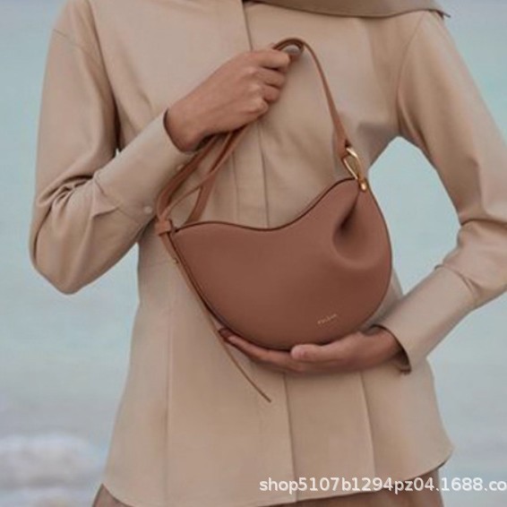 Polene POLEne Pea Bag Tonca Niche ของแท้หนังลิ้นจี่ไหล่ Crossbody หญิงกระเป๋า