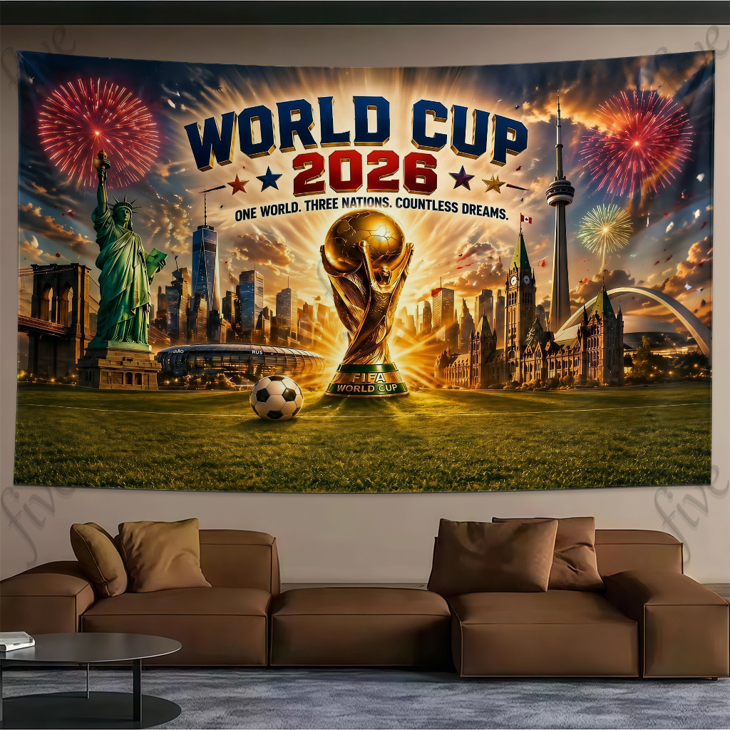 2026 ตกแต่งฟุตบอลฟุตบอลโลกตกแต่งแบนเนอร์ โปสเตอร์สนับสนุน ตกแต่งบ้าน แฟน ๆ ตกแต่งสนาม ถ่ายภาพ หลากหลายรูปแบบ