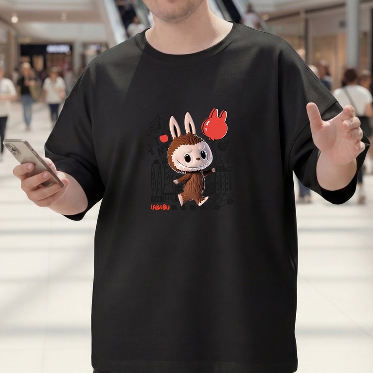 2W030 [AIYOU] Lelaki Baju T เสื้อผู้ชาย Tshirt XL-5XL เสื้อยืดขนาดบวกชายเสื้อรอบคอสไตล์เกาหลี Crop