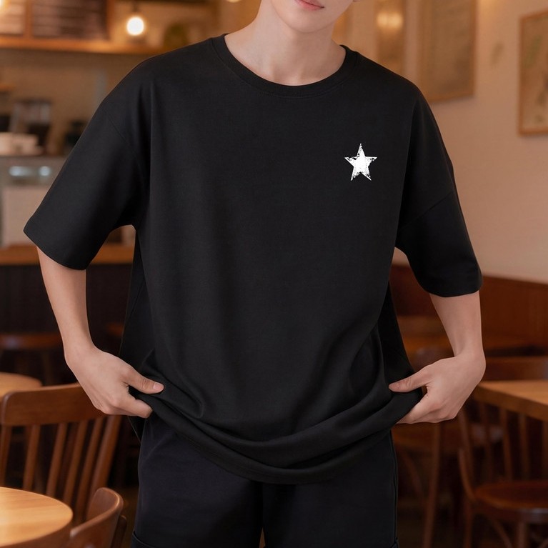 2S331 Lelaki Baju T เสื้อผู้ชาย Tshirt Crop Top ขนาดใหญ่ Plus ขนาดรอบคอเสื้อยืด Tops เสื้อผ้าเกาหลี 