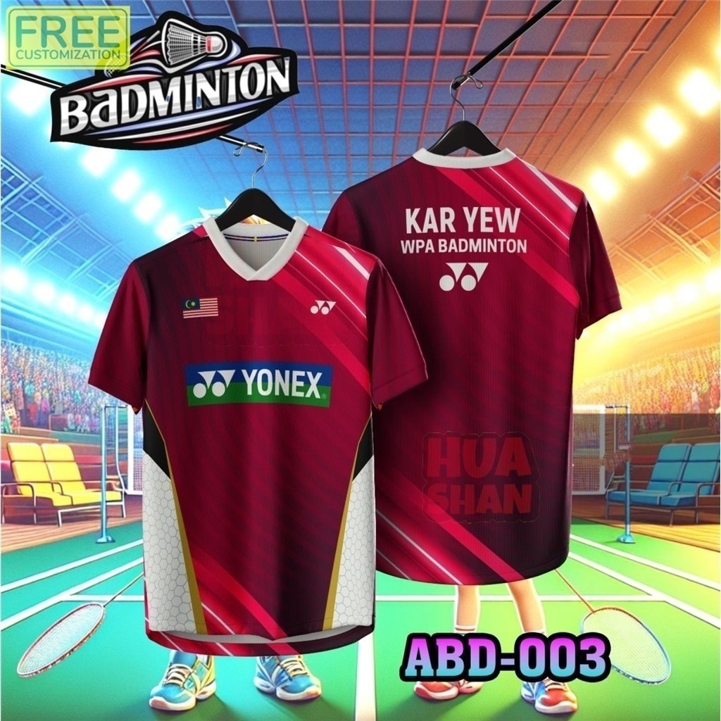 FREE CUSTOM NAME BADMINTON JERSEY [ALL ENGLAND 2026], BADMINTON JERSEY 2026 [ALL ENGLAND]