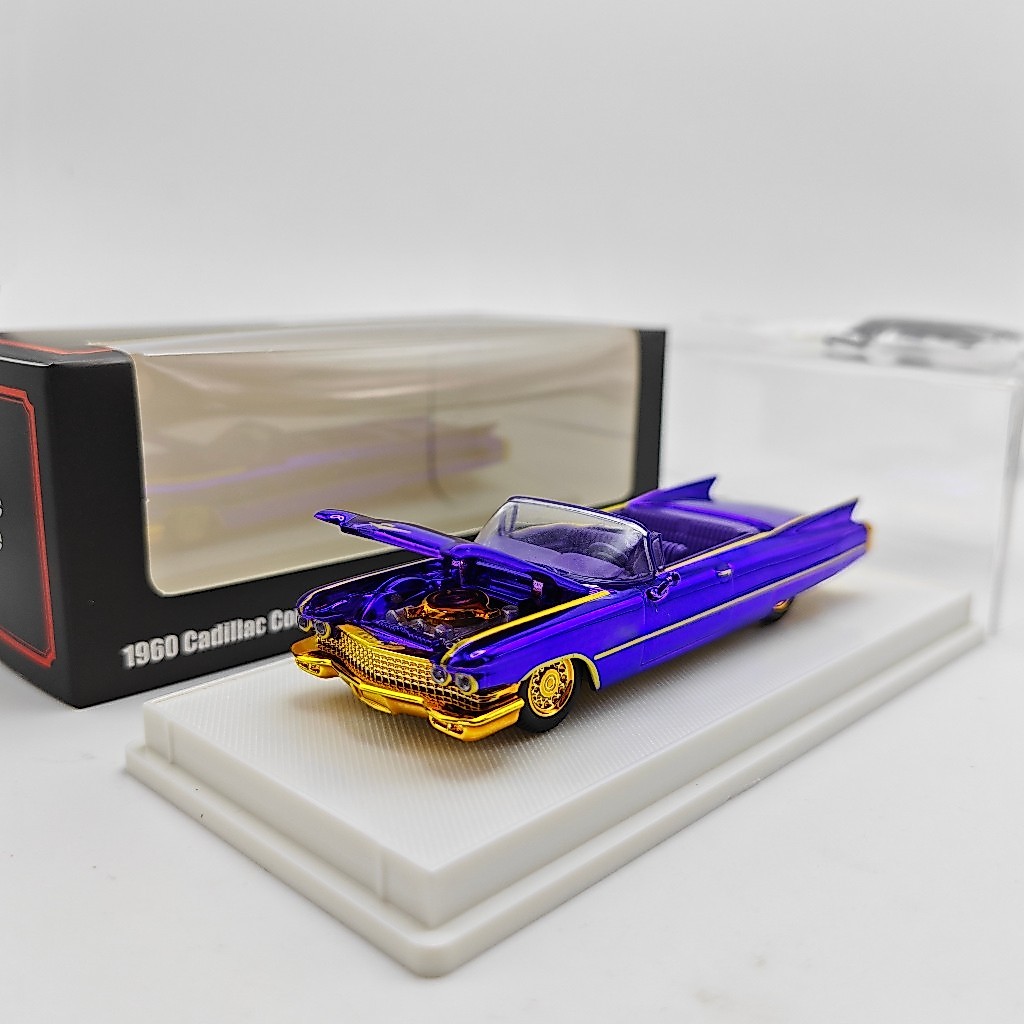 โมเดลรถ สเกล 1:64 Mechanic 1960 Cadillac DeVille รถโรเก็ตย้อนยุค รุ่นซ่อนพิเศษ โลหะผสม Diecast รถสะสม ของขวัญ