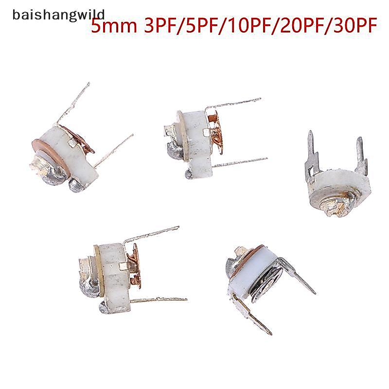 Bwth 5PCS 5 มม.เซรามิค Trimmer Capacitor ชุด 3PF 5PF 10PF 20PF 30PF Jelly