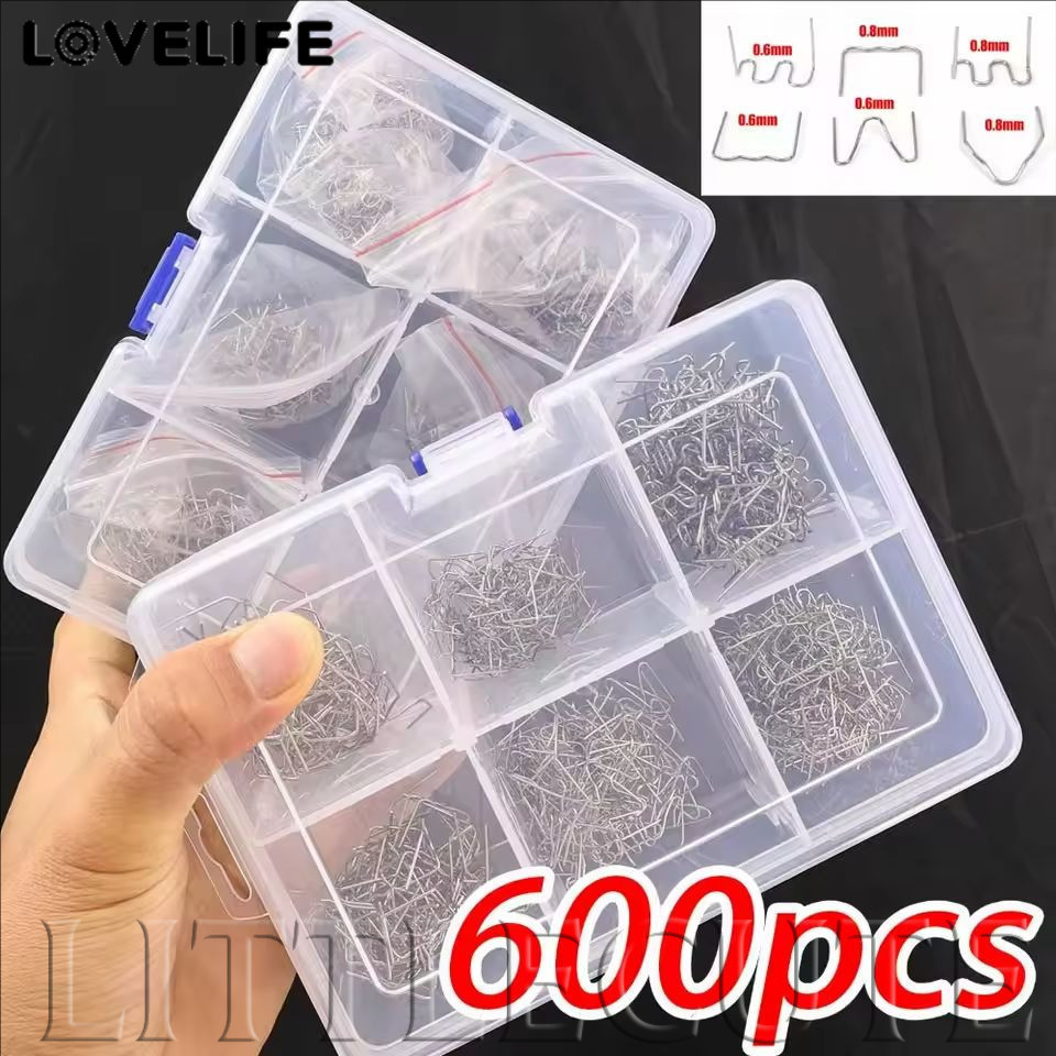 [AUTO&3C] 600 ชิ้น/กล่อง - ซ่อมพลาสติกอัตโนมัติเชื่อมเล็บกันชนรถซ่อมเชื่อมสตั๊ด Precut Wave Nails Machine เชื่อมเครื่องเย็บกระดาษร้อน /ราคาดี