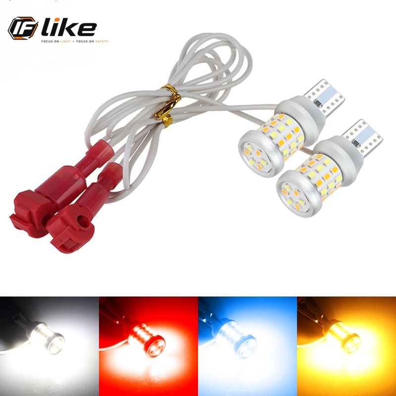 ไฟเลี้ยว Led T15 t10 W16W 3014 42smd สองสี อุปกรณ์เสริม สําหรับรถจักรยานยนต์ รถยนต์ 2 ชิ้น
