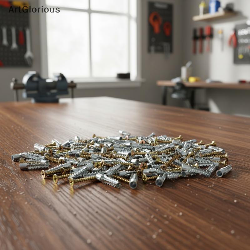 Art 100 ชุด 6/8 มม. Wall Anchors และสกรูชุดโลหะขยาย Plug และ Self Tapping สกรูชุดสําหรับคอนกรีต Drywall ติดตั้ง N