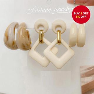 3 Pairs Fashion Retro Mismatch Pendant Earrings Classic Versatile Accessories For Women