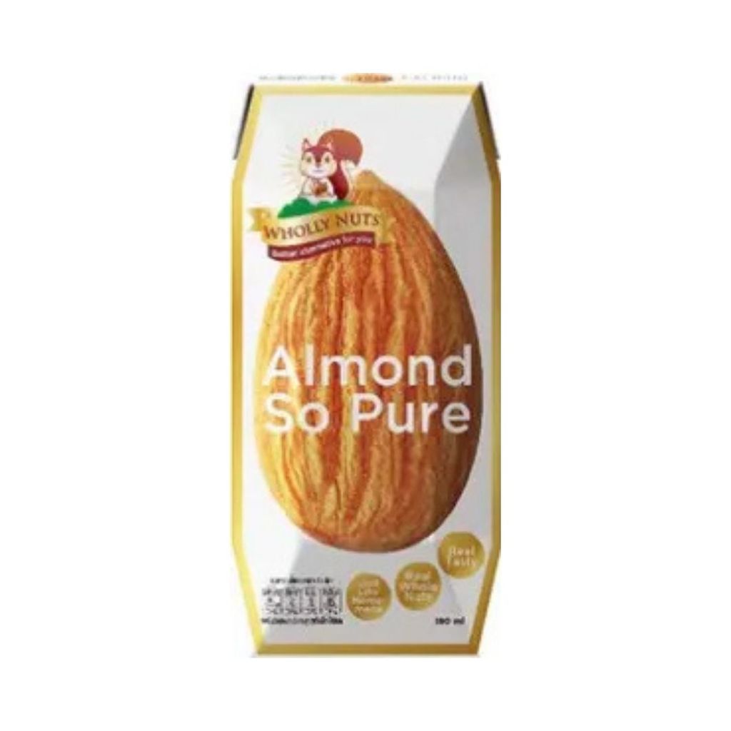 (ยกลัง)โฮลี่ นัทส์ นมอัลมอนด์ ขนาด 180ml x pack of 3x12 (Almond Milk Wholly Nuts Brand)