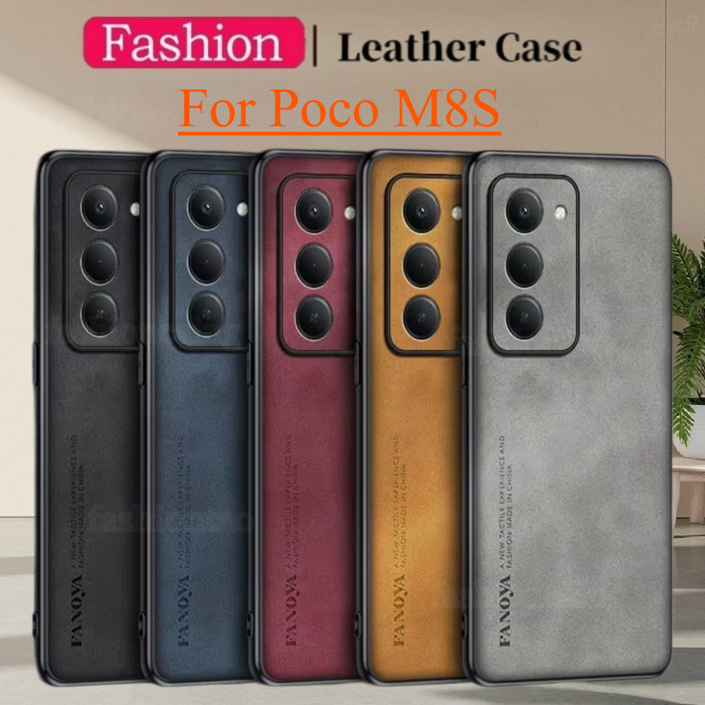สําหรับ Xiaomi Poco M8 M 8 S M8s M8Pro M8 S Pro PocoM8s PocoM8Pro 5G 2026 สีทึบหนังเคสโทรศัพท์กันกระ