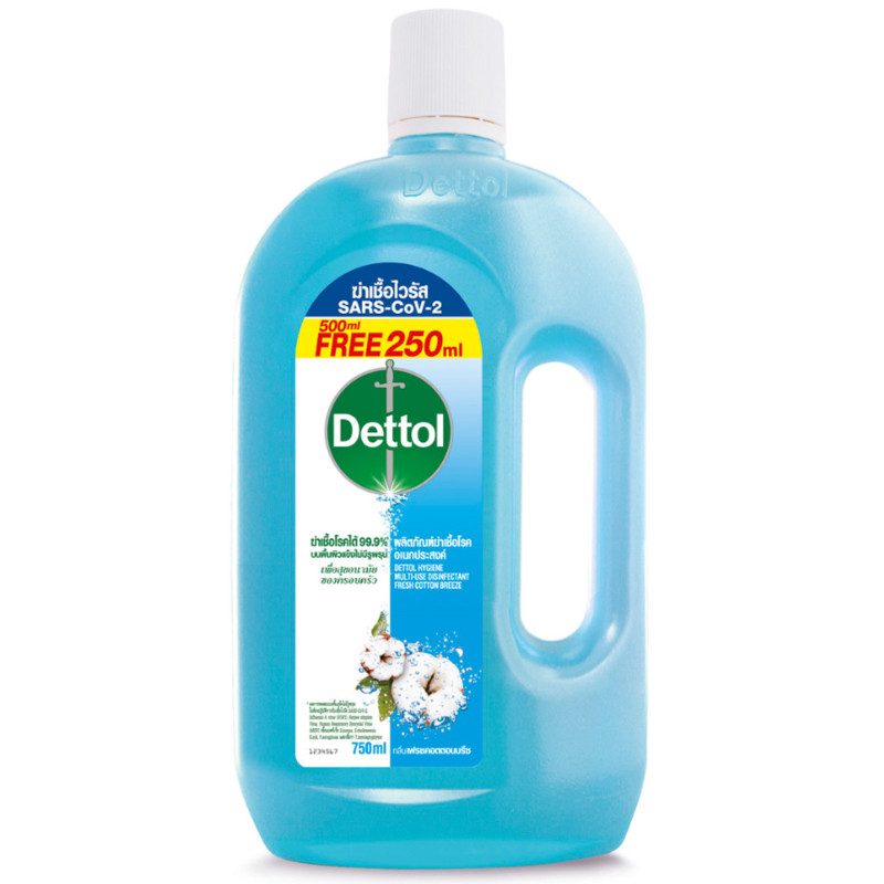 เดทตอลไฮยีนมัลติยูสดิสอินแฟคแทนท์เฟรชคอตตอนบีซ 750มล. DettolFreshCottonBreeze 750ml [หมายเลขบาร์โค้ด 8850360034694 ]
