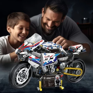บล็อคตัวต่อ 600+PCS Motorcycle โมเดลรถมอเตอร์ไซค์ ขนาดใหญ่ ประกอบง่าย ของขวัญเด็กชาย